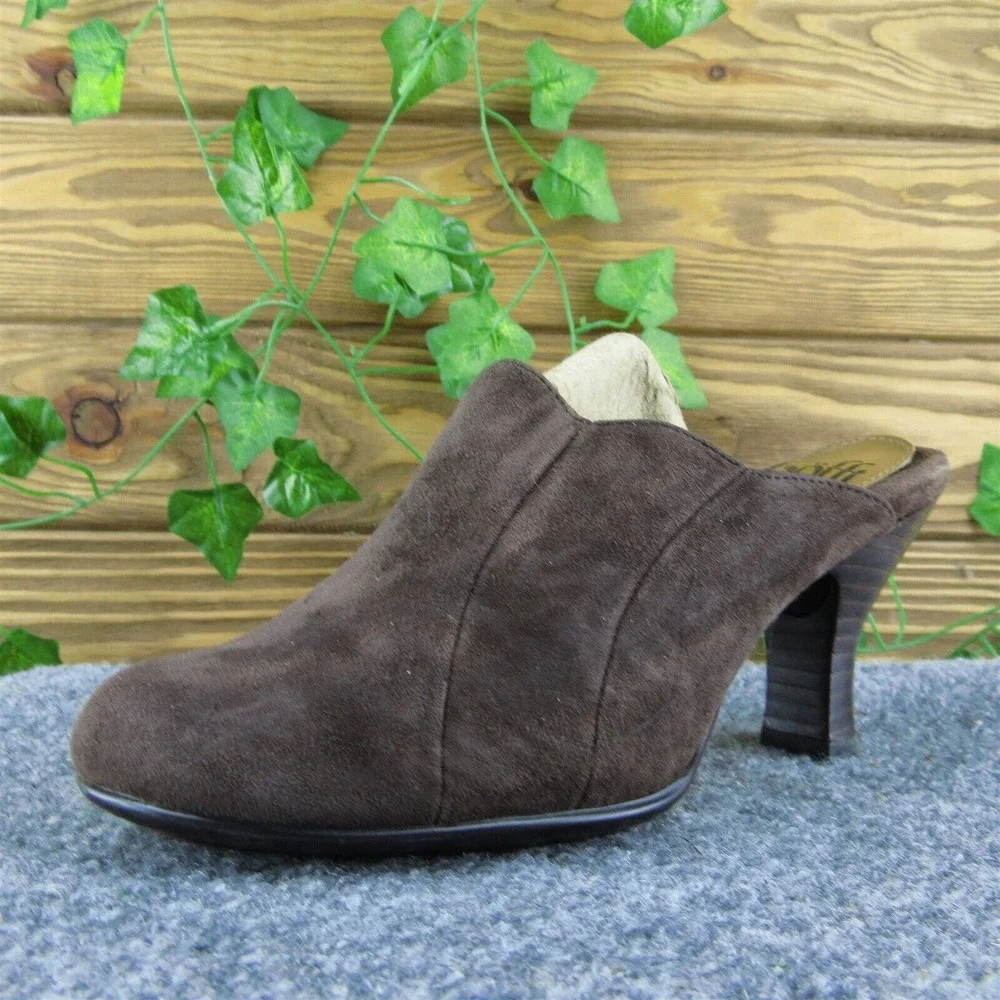 Sofft Women Mule‎ Heel Shoes Brown Leather Size 6 Medium